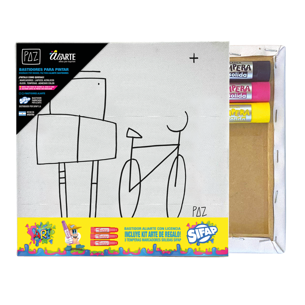 BASTIDOR SIFAP ILUSTRADO 20X20CM CON TEMPERAS SOLIDAS PAZ7