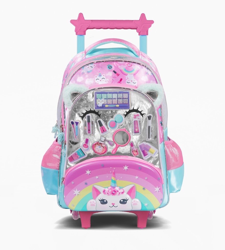 MOCHILA FOOTY CON CARRO 18'' MAKE UP CON LUZ