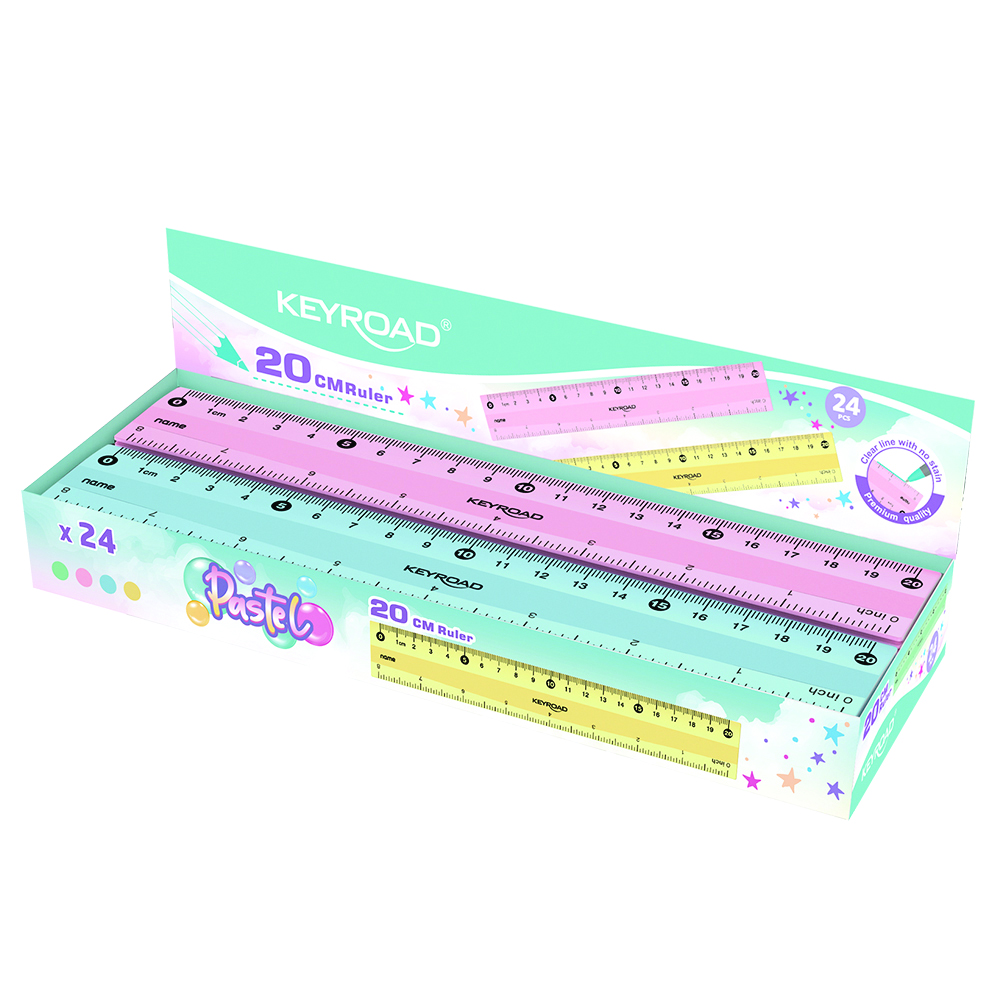 REGLA KEYROAD PLASTICA 20CM PASTEL
