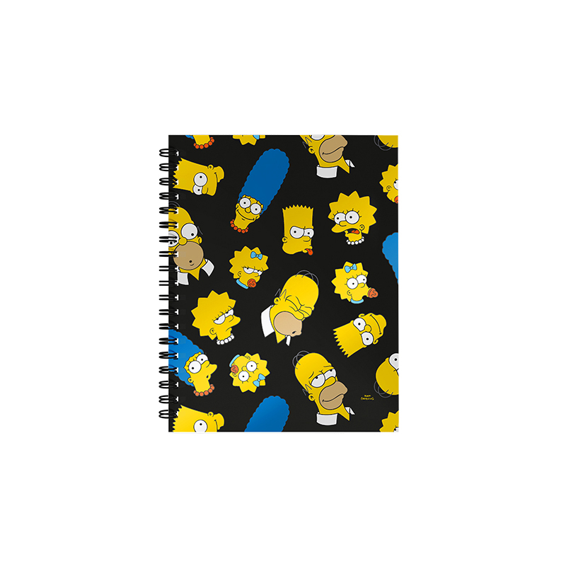 CUADERNO MOOVING TAPA DURA CON ESPIRAL 16X21 80H SIMPSONS