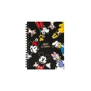 CUADERNO MOOVING TAPA DURA CON ESPIRAL 16X21 80 HOJAS RAYADAS MICKEY Y FRIENDS