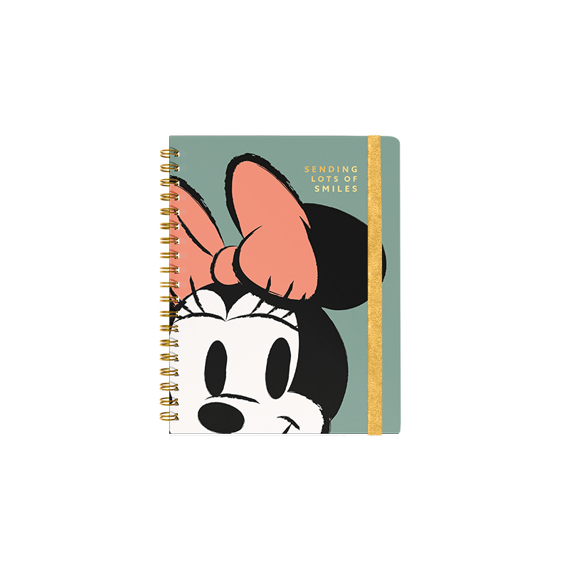 LIBRETA MOOVING A5 CON ELASTICO RAYADA MINNIE