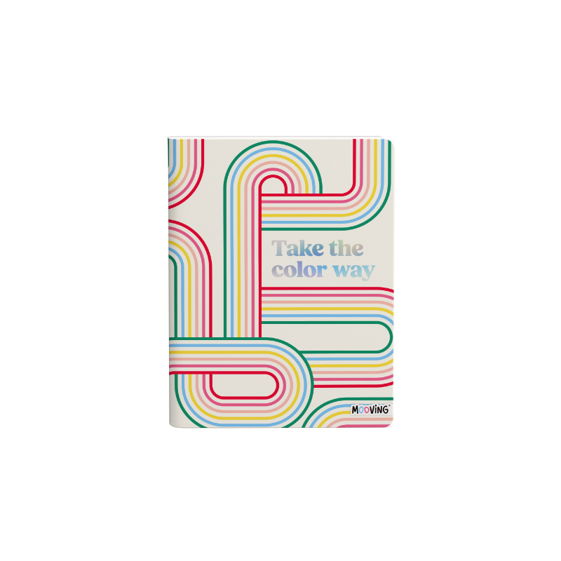 CUADERNO MOOVING TAPA FLEXIBLE COSIDO 16X21 RAINBOW