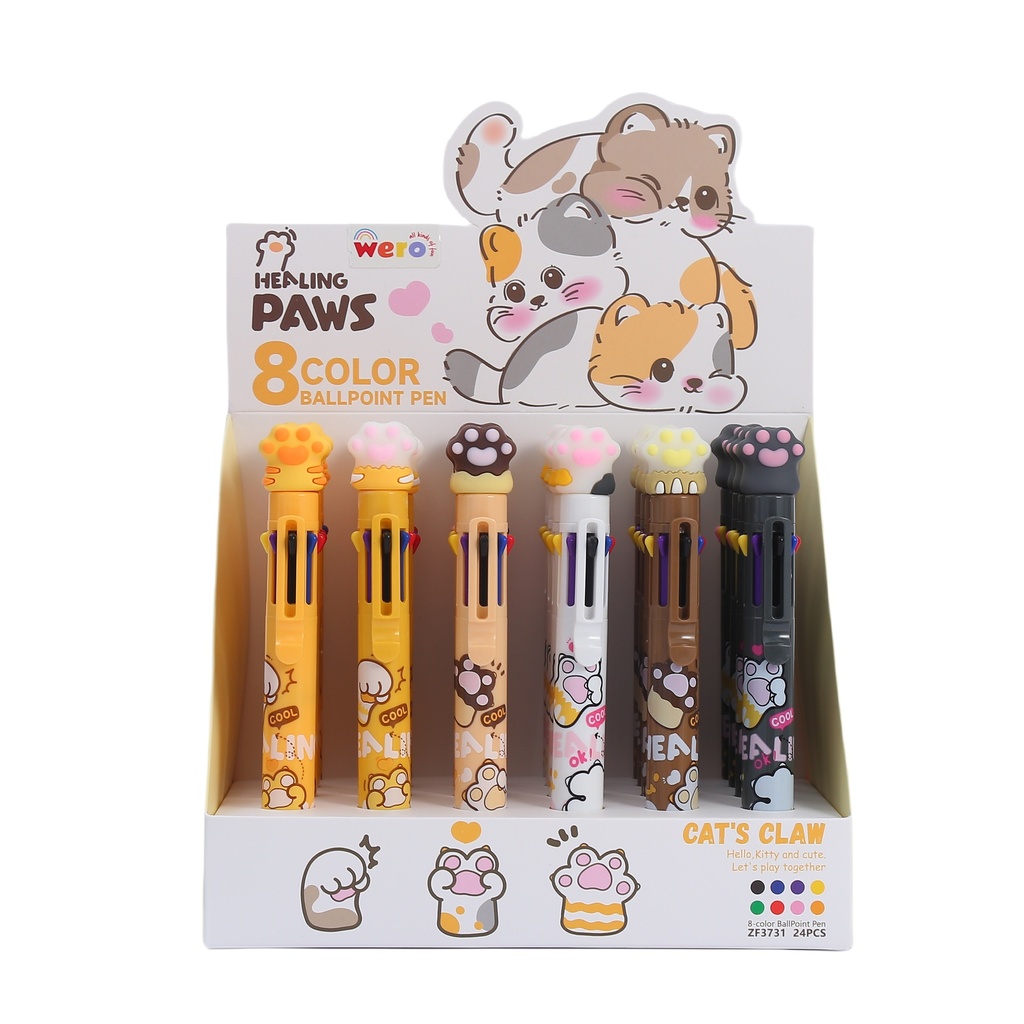 BOLIGRAFO WERO OCHO COLORES PAWS X1