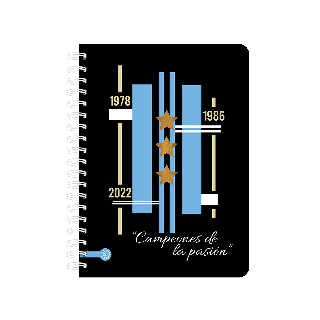 CUADERNO RY A5 15X21 ANILLADO SEMIRIGIDO 80 HOJAS ARGENTINA 1089