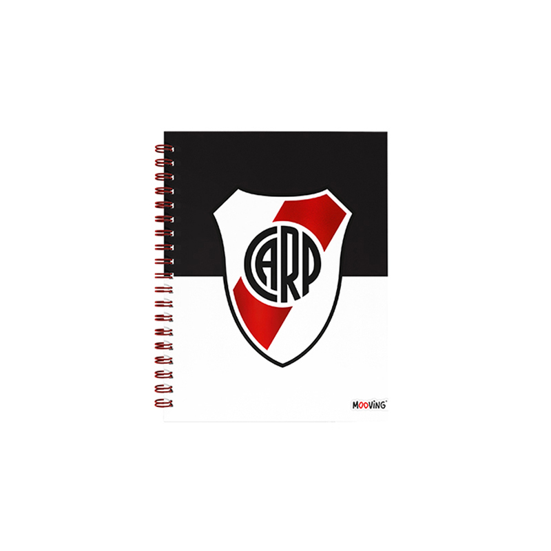 CUADERNO MOOVING 16X21 TAPA DURA CON ESPIRAL 80 HOJAS RIVER PLATE