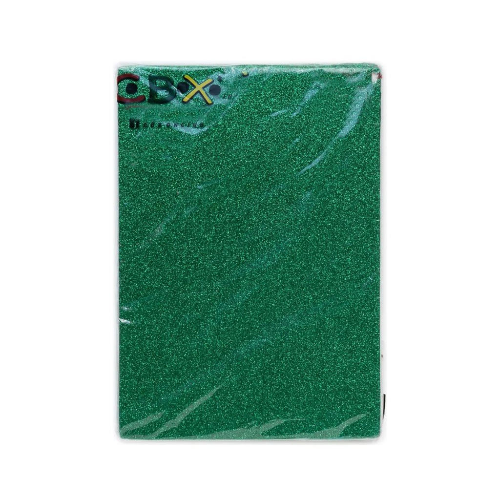 GOMA EVA CBX GLITTER AUTOADHESIVA A4 X10 VERDE