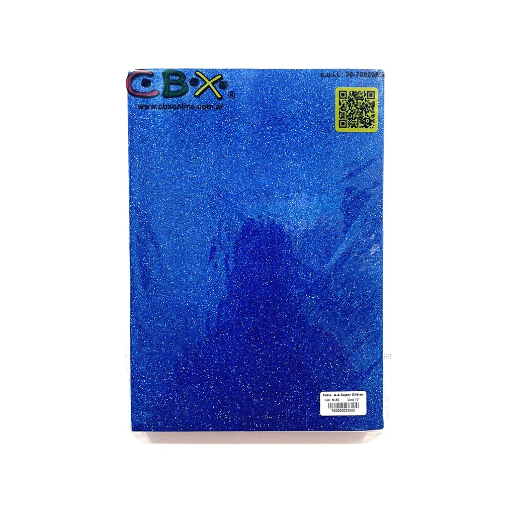 GOMA EVA CBX GLITTER A4 AUTOADHESIVA X10 AZUL M-69
