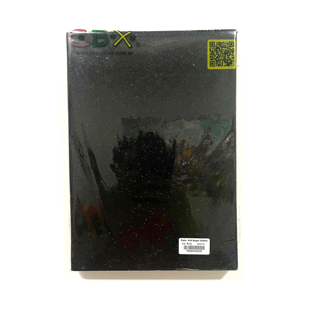 GOMA EVA CBX GLITTER A4 AUTOADHESIVA X10 NEGRO M-30
