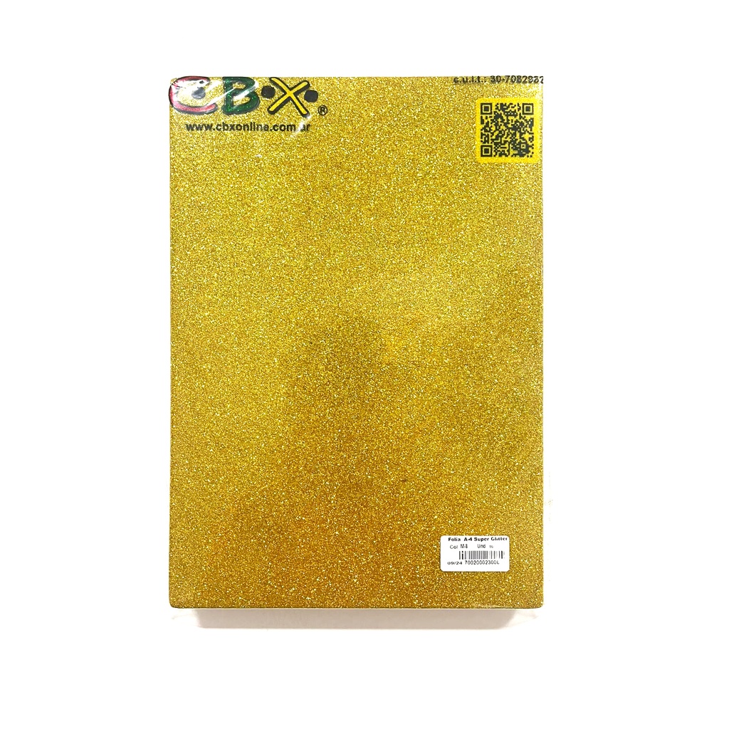 GOMA EVA CBX GLITTER AUTOADHESIVA A4 X10 ORO