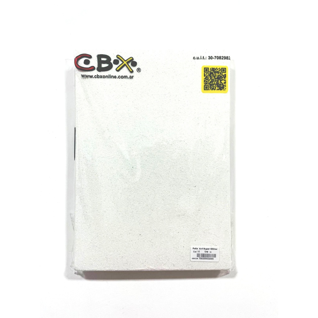 GOMA EVA CBX GLITTER AUTOADHESIVA A4 X10 BLANCO