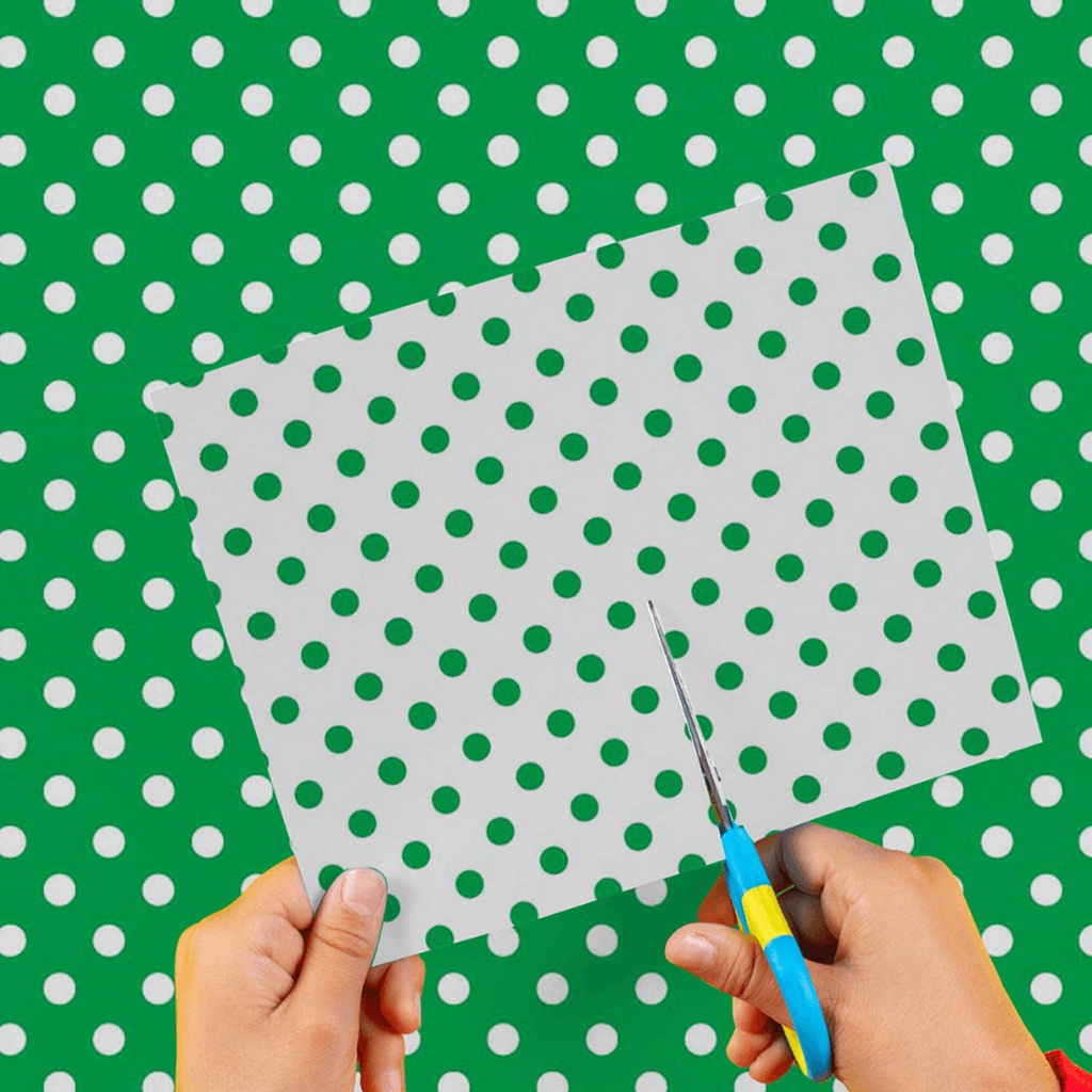 CARTULINA ENTRETENIDA MURESCO X10 LUNARES VERDE-BLANCO