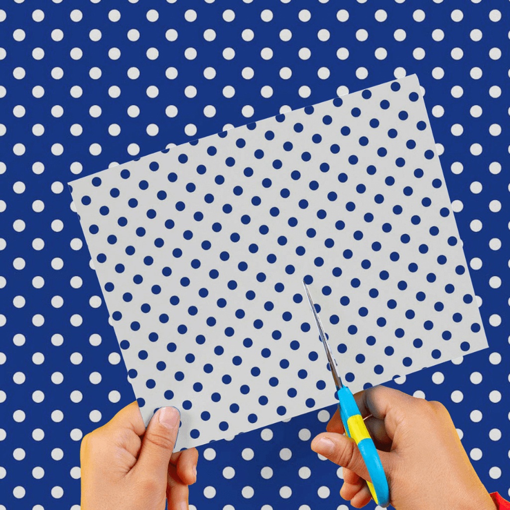 CARTULINA ENTRETENIDA MURESCO X10 LUNARES AZUL-BLANCO