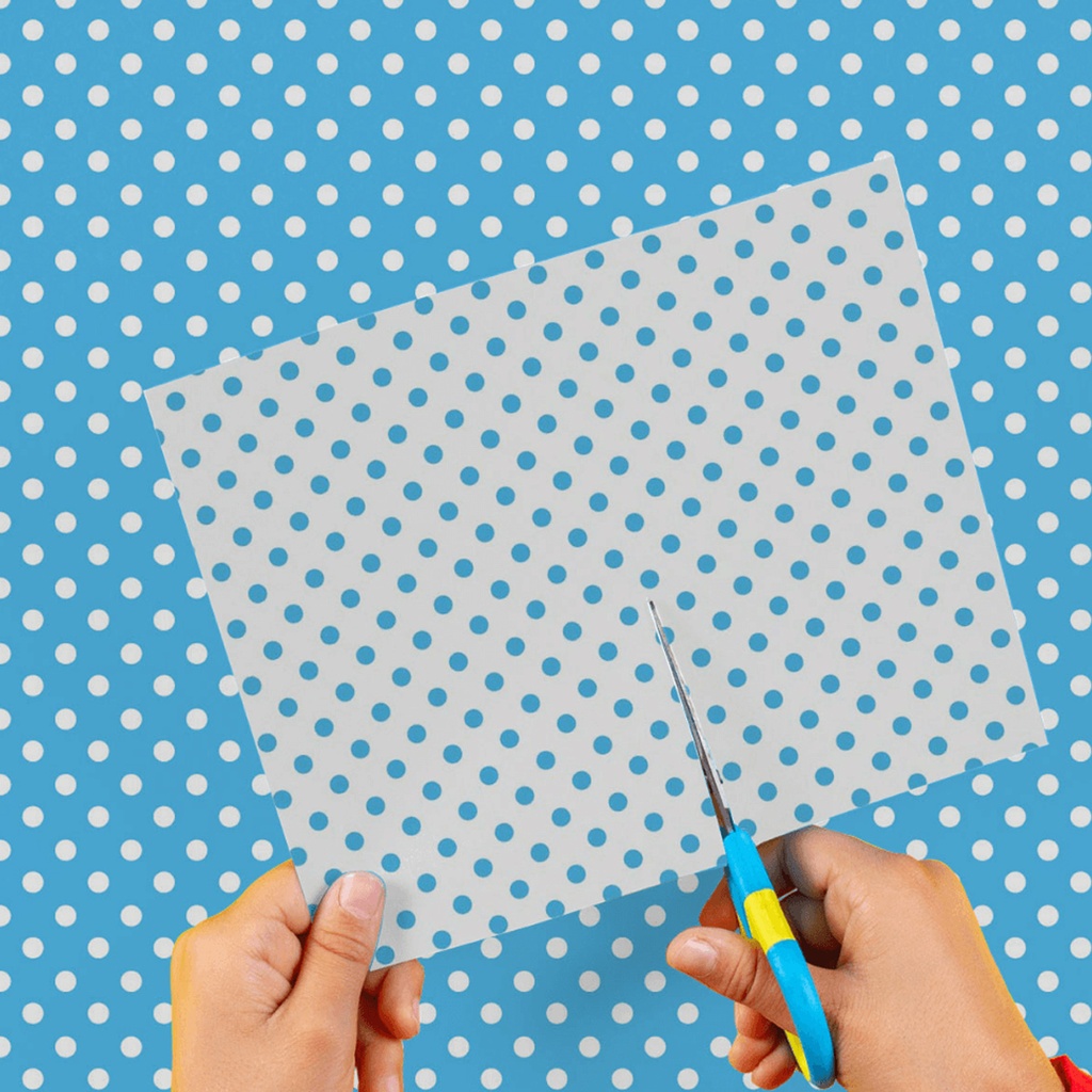 CARTULINA ENTRETENIDA MURESCO X10 LUNARES CELESTE-BLANCO