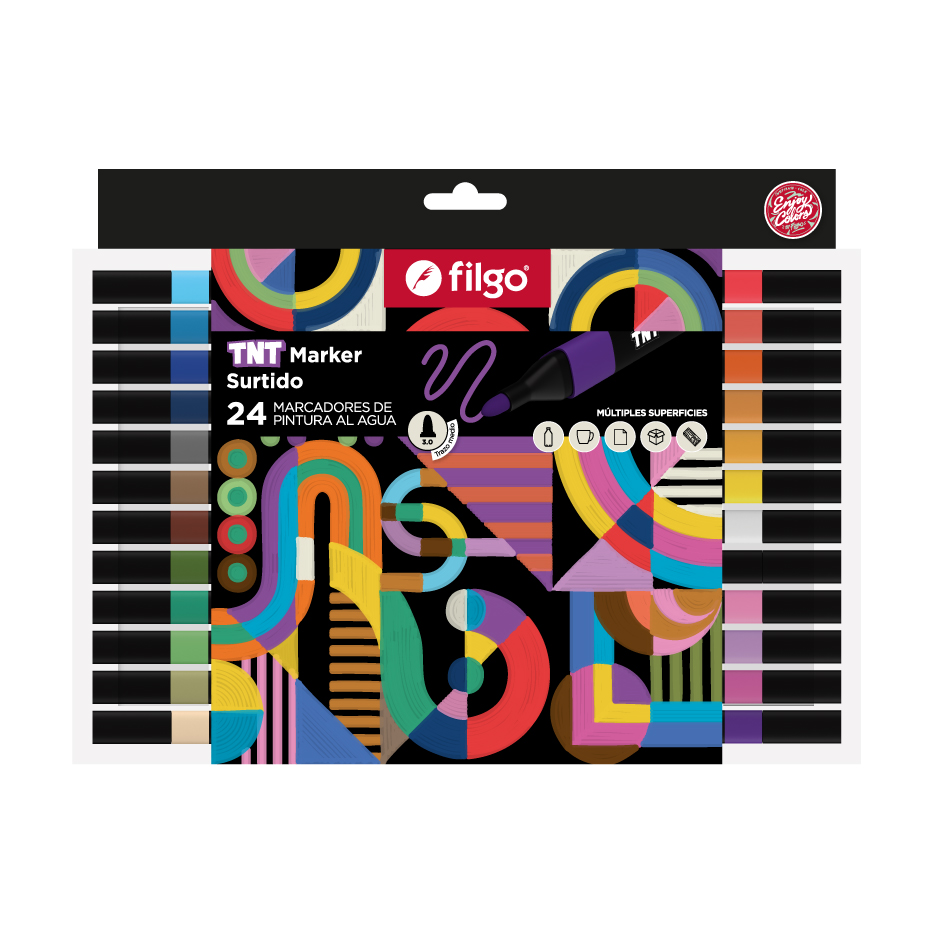 MARCADOR FILGO TNT PINTURA AL AGUA X24 SURTIDO