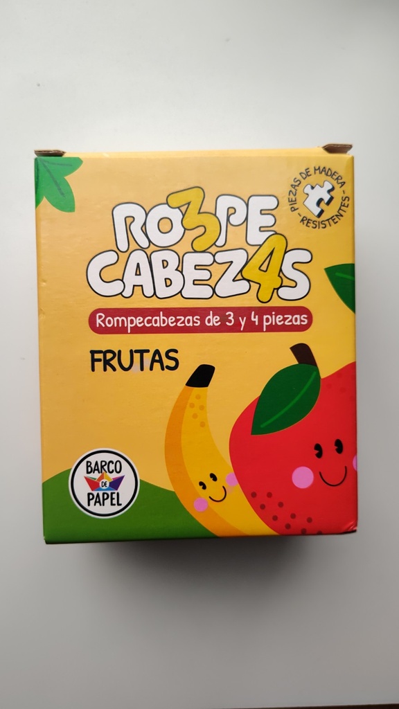 ROMPECABEZAS BARCO DE PAPEL 3 Y 4 PIEZAS - FRUTAS