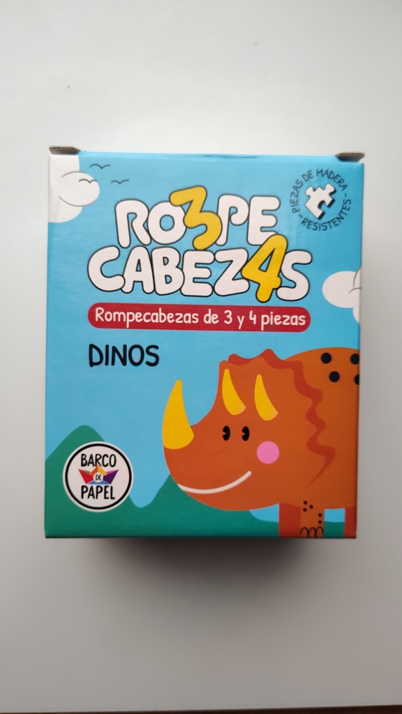 ROMPECABEZAS BARCO DE PAPEL 3 Y 4 PIEZAS - DINOS