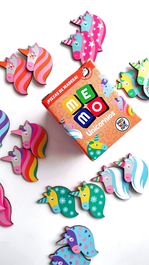 JUEGO DE MEMORIA BARCO DE PAPEL MEMO UNICORNIOS