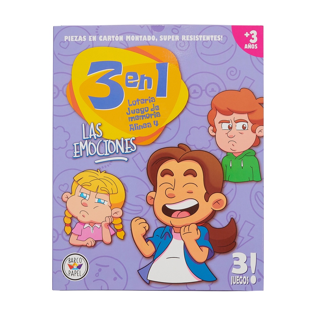 JUEGO DE MESA BARCO DE PAPEL 3 EN 1 LAS EMOCIONES