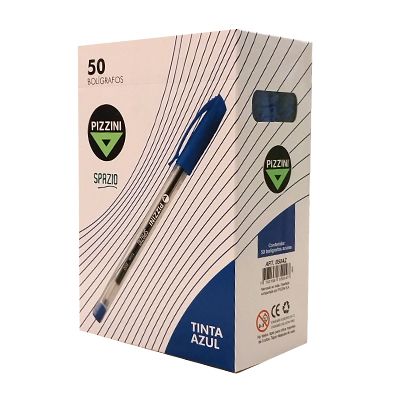 BOLIGRAFO PIZZINI SPAZIO GRIP ANTIDESLIZANTE AZUL X50