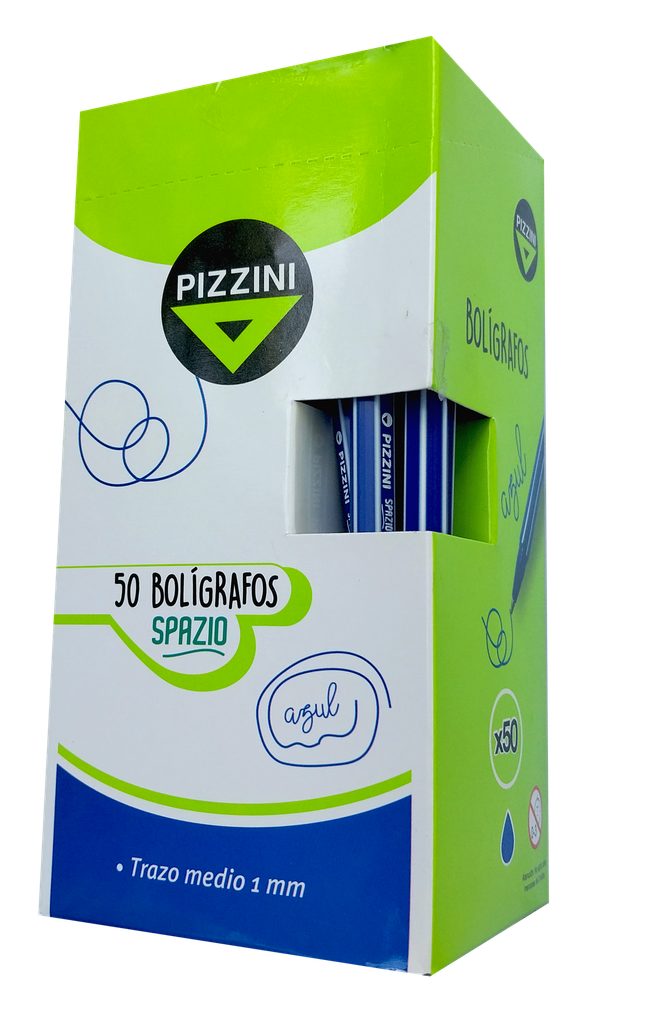 BOLIGRAFO PIZZINI SPAZIO CUERPO RAYADO AZUL X50