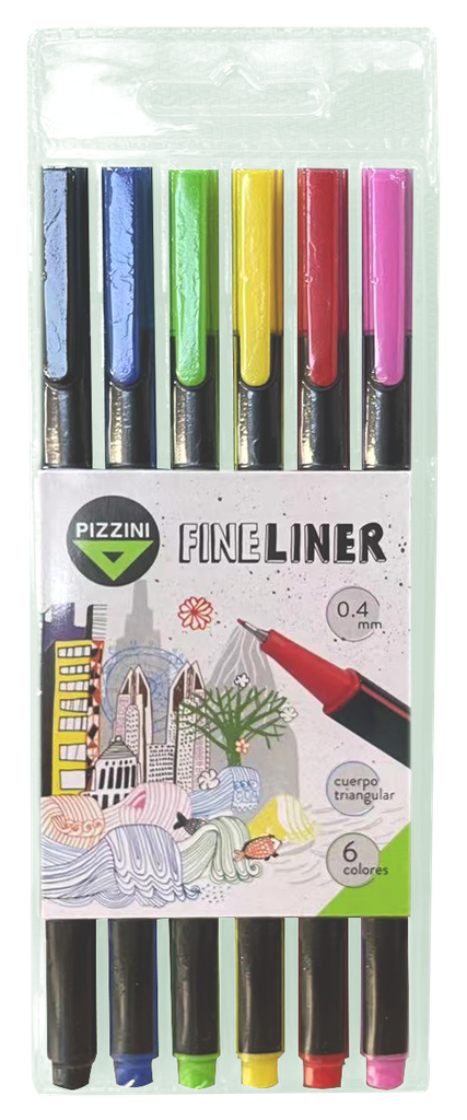 MICROFIBRA PIZZINI LINER 0.4 X6 COLORES SURTIDOS