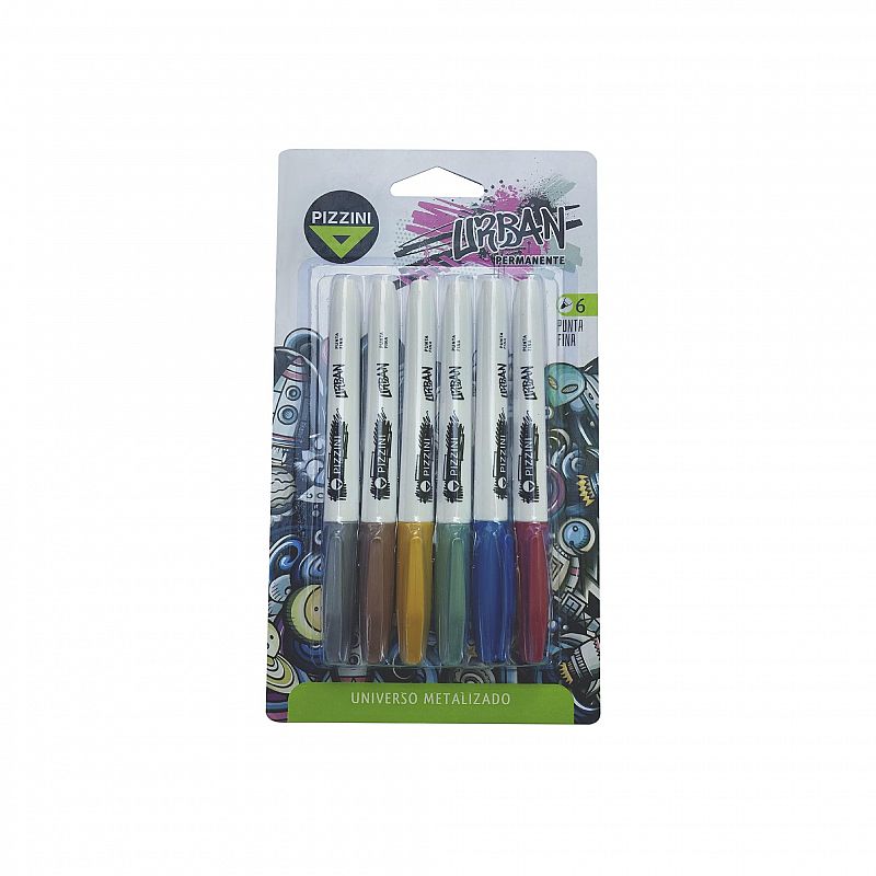 MARCADOR PIZZINI URBAN UNIVERSO METALIZADO X6