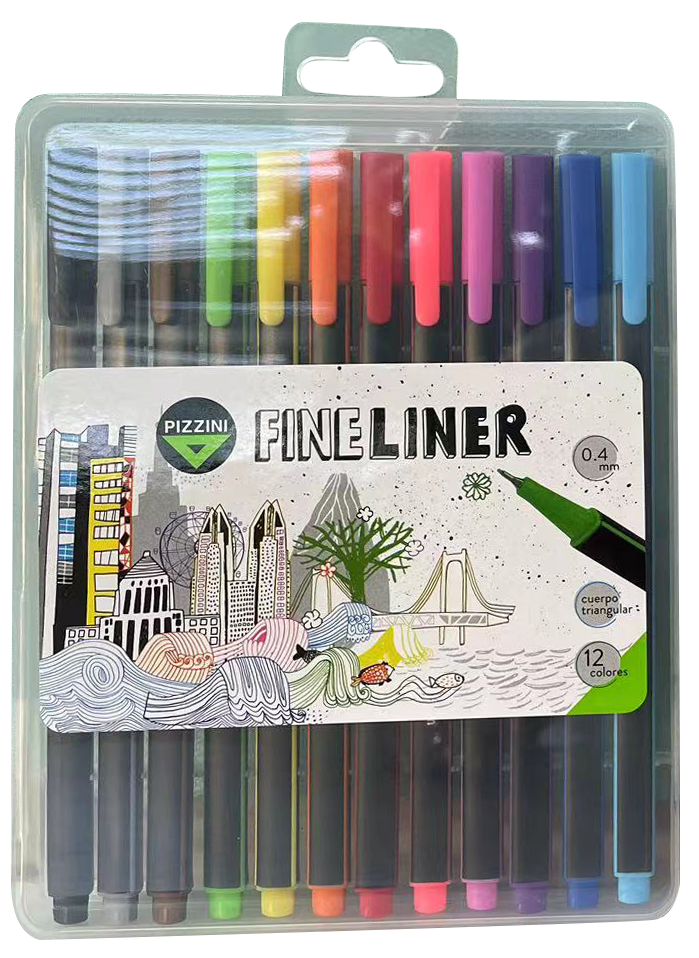 MICROFIBRA PIZZINI LINER 0.4 X12 COLORES SURTIDOS