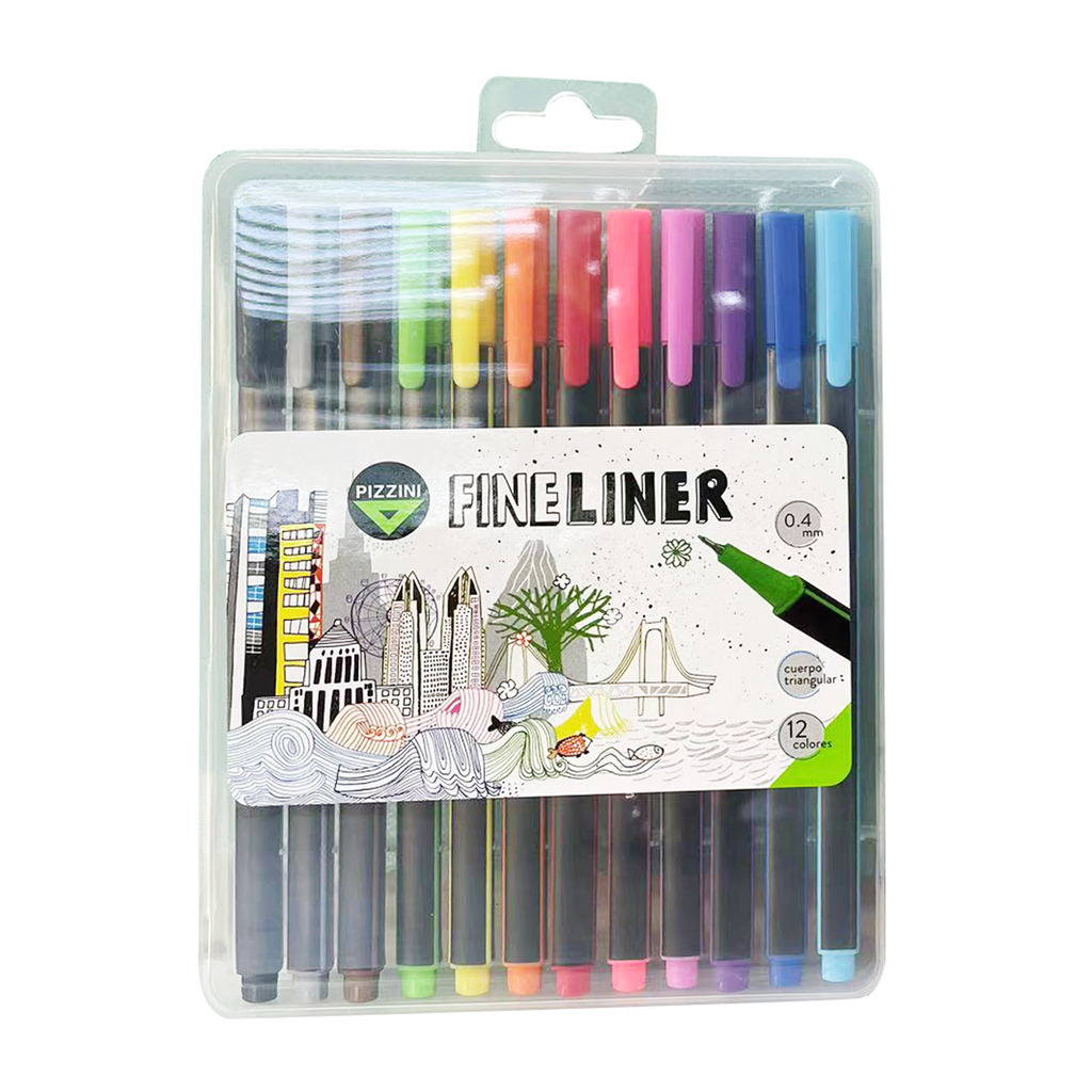 MICROFIBRA PIZZINI LINER 0.4 X12 COLORES SURTIDOS
