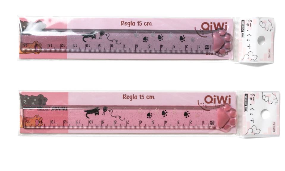 REGLA QIWI HUELLITAS 15CM