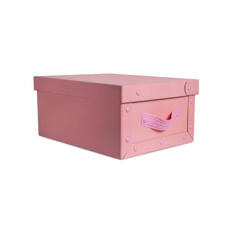 CAJA BAULERA MEDIANA ROSA PASTEL 39X30X18