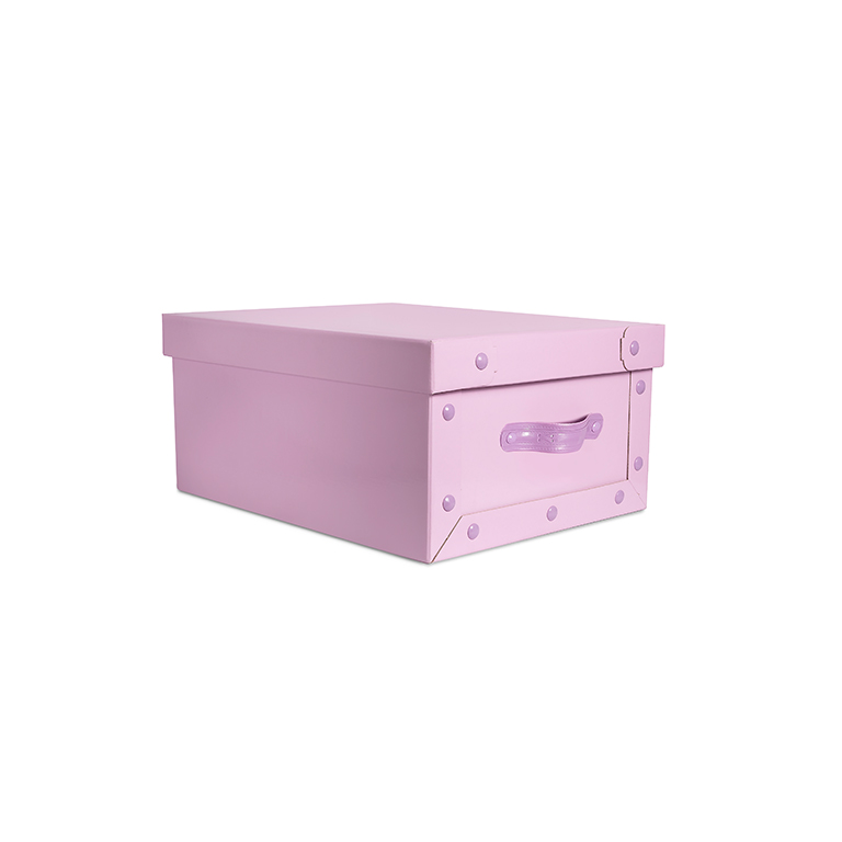 CAJA BAULERA CHICA LILA PASTEL 32X23X18