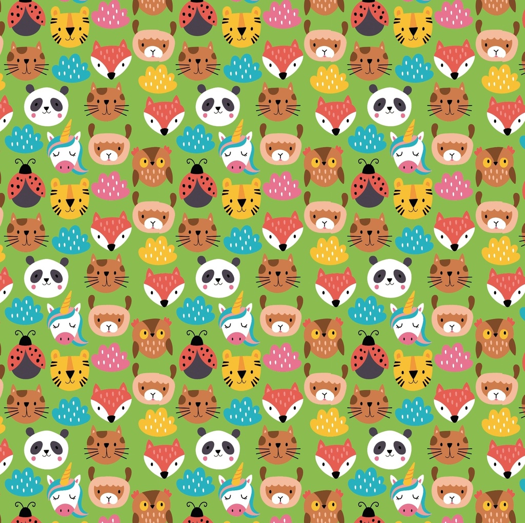 PAPEL PARA REGALO MURESCO 70X100CM X10 CARITAS ANIMALITOS