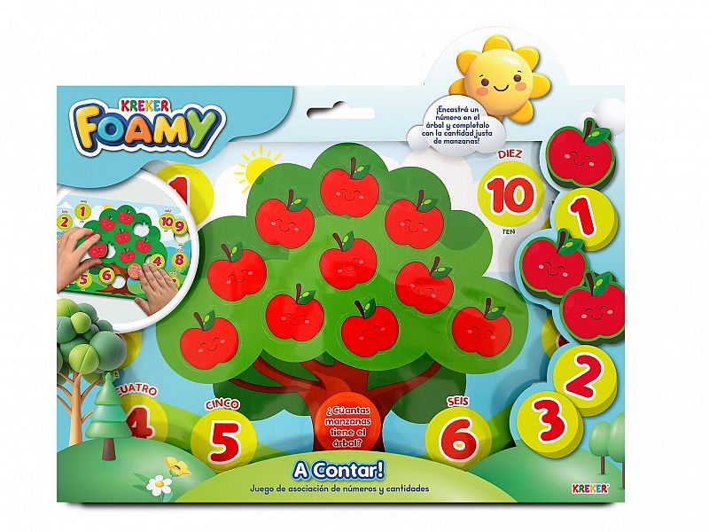 JUEGO KREKER FOAMY A CONTAR! ARBOL CON MANZANAS
