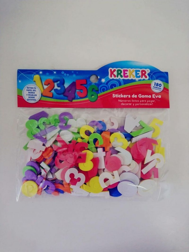 JUEGO KREKER NUMEROS DE GOMA EVA AUTOADHESIVOS