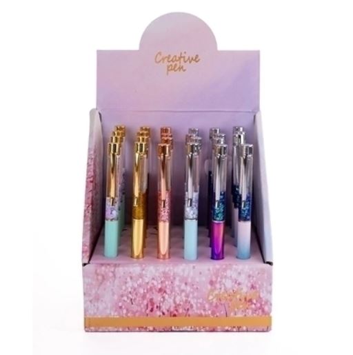 BOLIGRAFO MP METALICO CON CAPSULA GLITTER X4