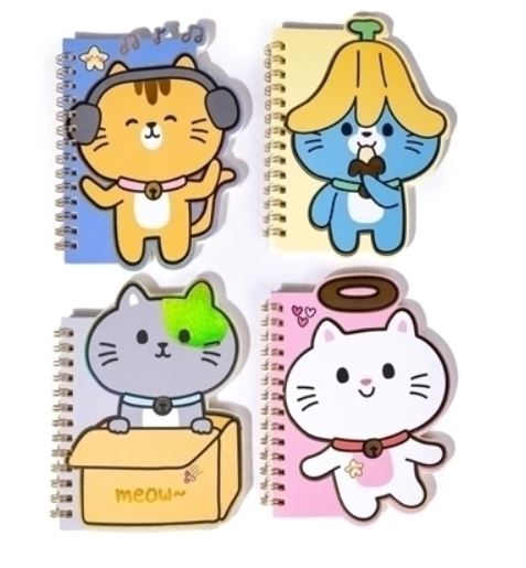 CUADERNO MP TAPA DURA CON ESPIRAL KAWAII PETS 14.5X10.5 60HOJAS