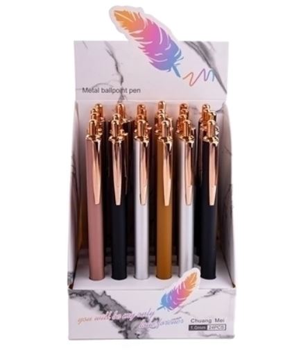 BOLIGRAFO MP METALICO RETRACTIL CUERPO ENGOMADO X4