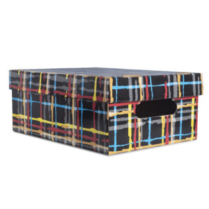 CAJA ESCOCES MEDIANA 39X30X15 COLORES SURTIDOS LIQUIDACION