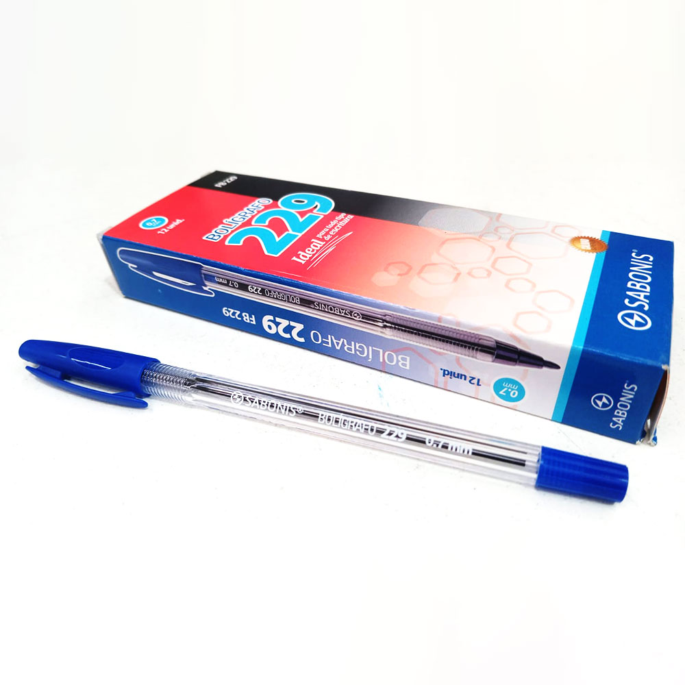 BOLIGRAFO SABONIS 229 AZUL X12 0.7