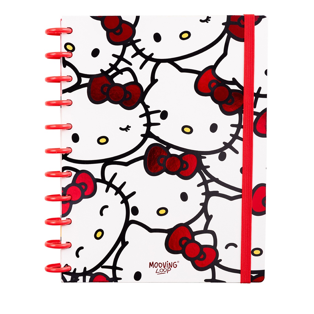 CUADERNO MOOVING LOOP HELLO KITTY CARTA CON DISCOS