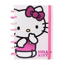 CUADERNO MOOVING LOOP A5 CON DISCOS Y ELASTICO X 80 HOJAS RAYADAS HELLO KITTY