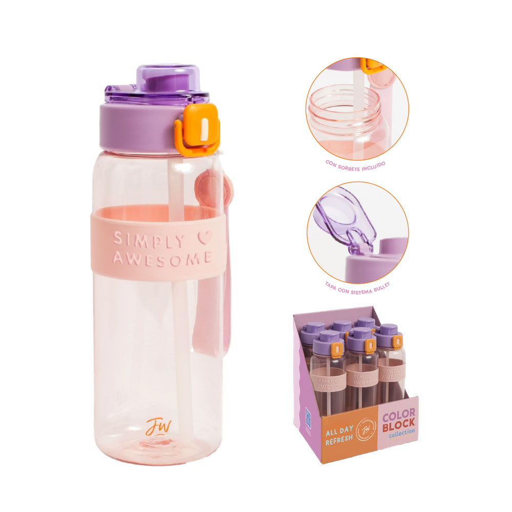 BOTELLA PLASTICA FW 500ML COLOR BLOCK
