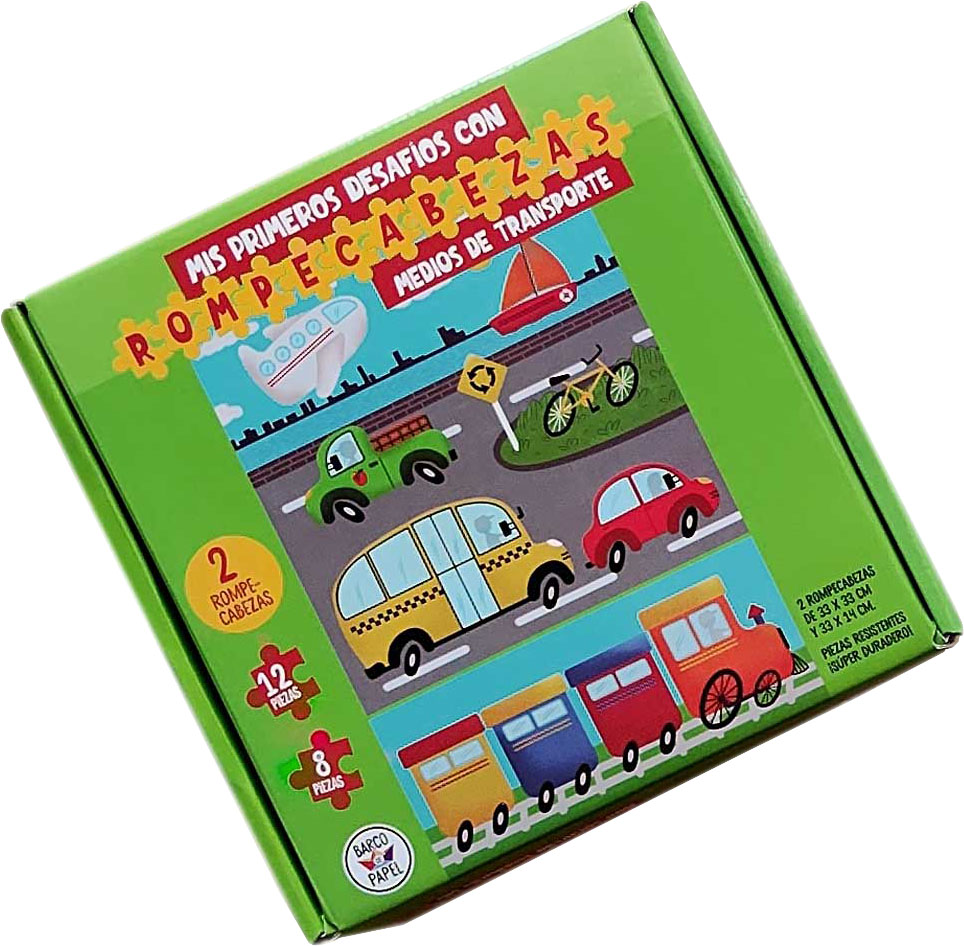 ROMPECABEZAS BARCO DE PAPEL (2 UNIDADES) 8 Y 12 PIEZAS - TRANSPORTES