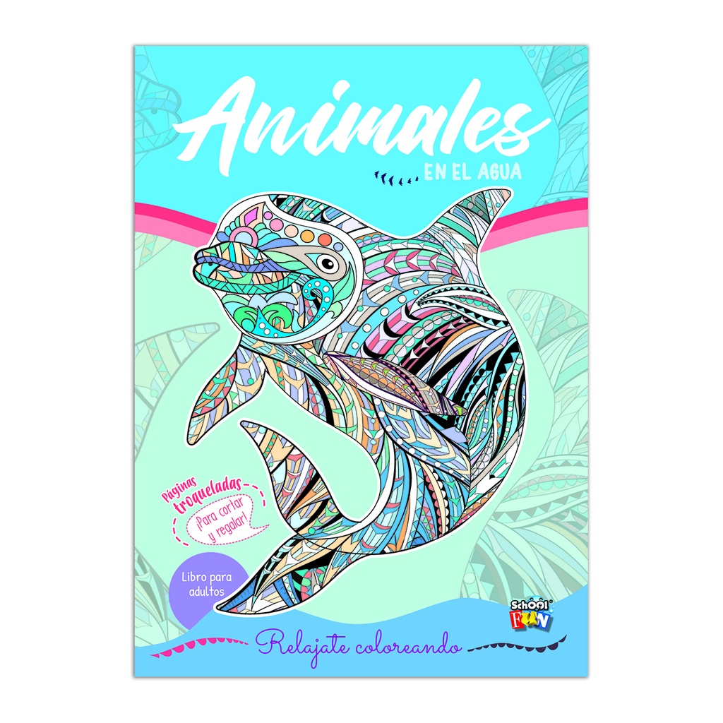 LIBRO PARA COLOREAR SCHOOL FUN ANIMALES EN EL AGUA