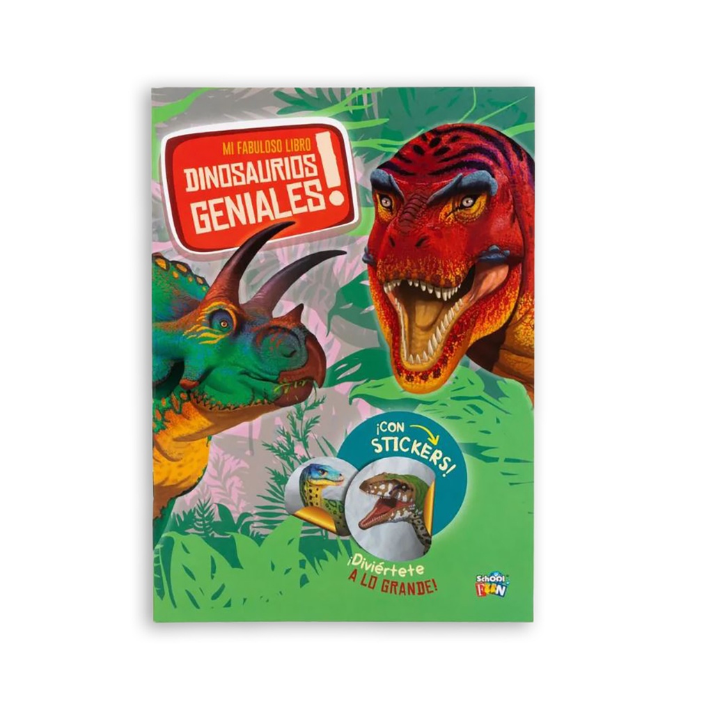 LIBRO SCHOOL FUN DINOSAURIOS GENIALES CON STICKERS