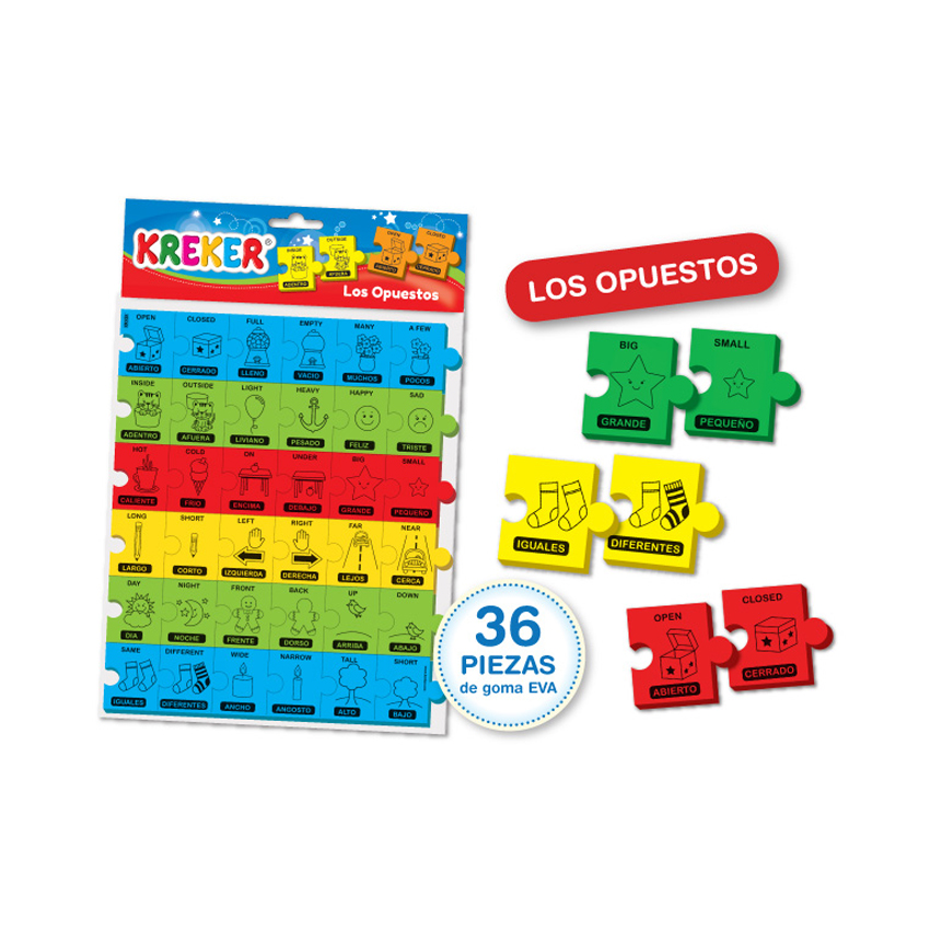 JUEGO KREKER ENCASTRE GOMA EVA LOS OPUESTOS