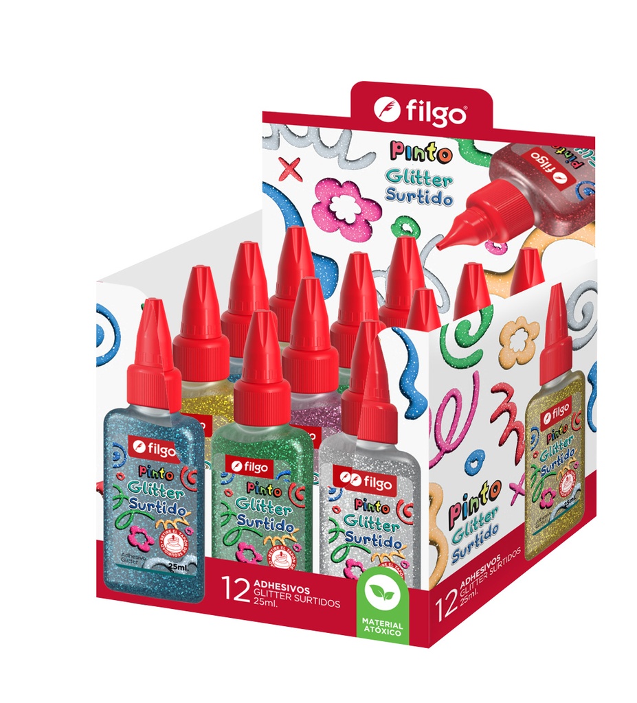 ADHESIVO FILGO PINTO GLITTER 25ML X12 SURTIDO