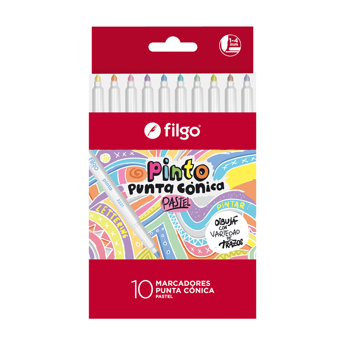 MARCADOR FILGO PINTO 2221 CONIC X10 PASTEL
