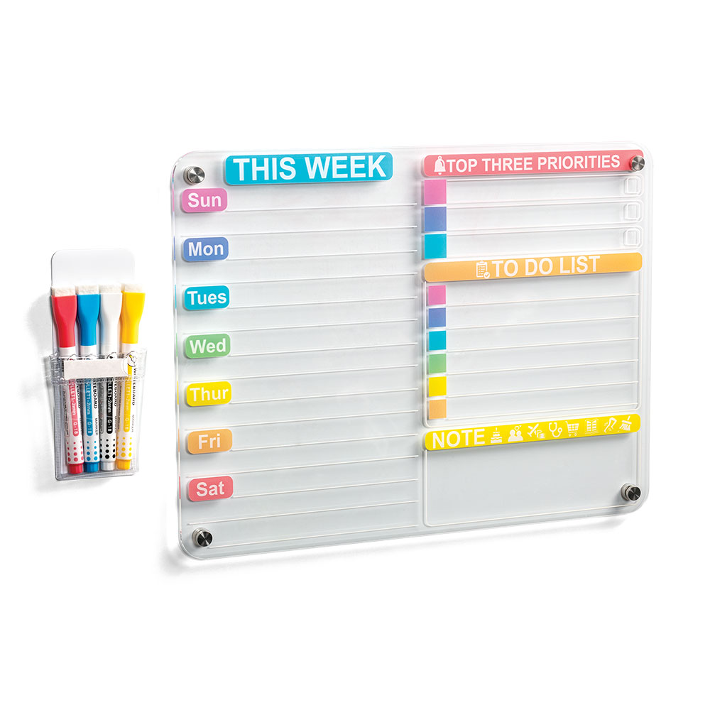 PIZARRA OLAMI ACRILICA 30X40 CON BOTONES MAGNETICOS + 4 MARCADORES DE TIZA LIQUIDA